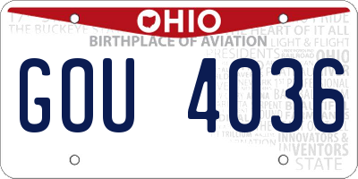 OH license plate GOU4036