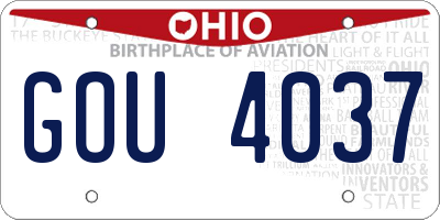 OH license plate GOU4037