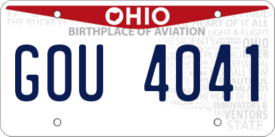 OH license plate GOU4041