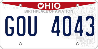 OH license plate GOU4043