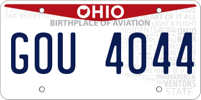 OH license plate GOU4044
