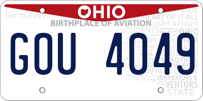 OH license plate GOU4049