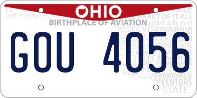 OH license plate GOU4056