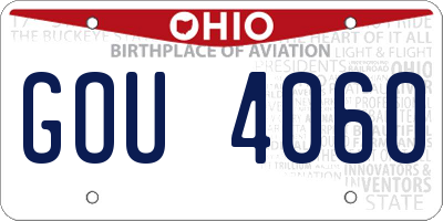 OH license plate GOU4060