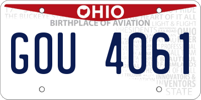 OH license plate GOU4061
