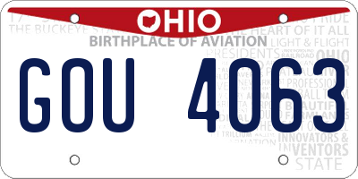 OH license plate GOU4063
