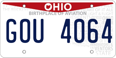 OH license plate GOU4064