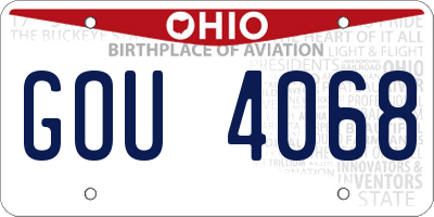 OH license plate GOU4068