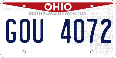 OH license plate GOU4072