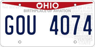 OH license plate GOU4074