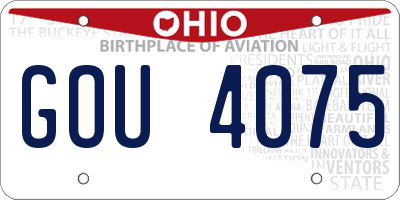 OH license plate GOU4075