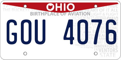 OH license plate GOU4076