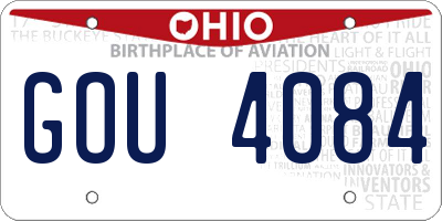 OH license plate GOU4084