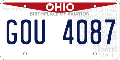 OH license plate GOU4087