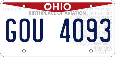 OH license plate GOU4093