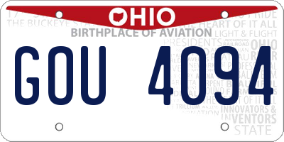 OH license plate GOU4094