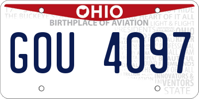 OH license plate GOU4097