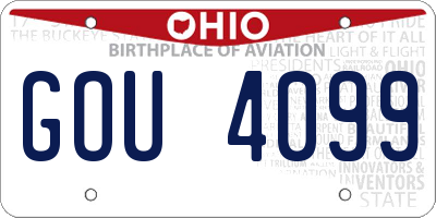 OH license plate GOU4099