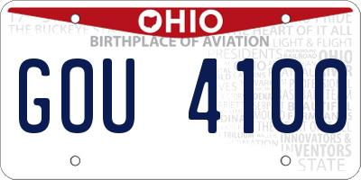 OH license plate GOU4100
