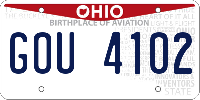 OH license plate GOU4102