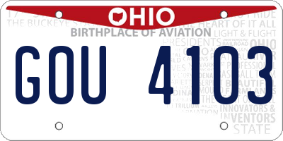 OH license plate GOU4103
