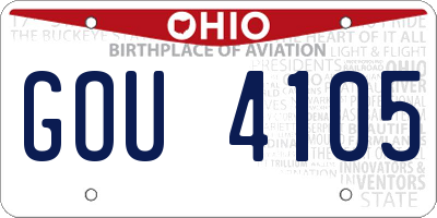 OH license plate GOU4105