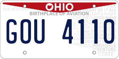 OH license plate GOU4110