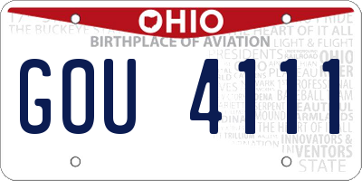 OH license plate GOU4111