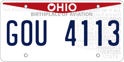 OH license plate GOU4113