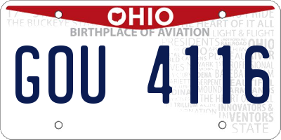 OH license plate GOU4116