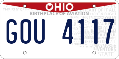 OH license plate GOU4117