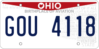 OH license plate GOU4118
