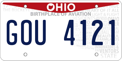 OH license plate GOU4121