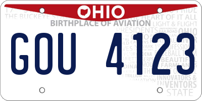 OH license plate GOU4123