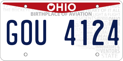 OH license plate GOU4124