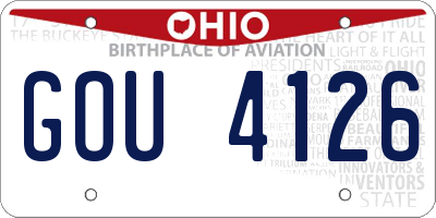 OH license plate GOU4126