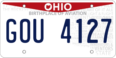 OH license plate GOU4127
