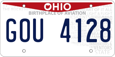 OH license plate GOU4128