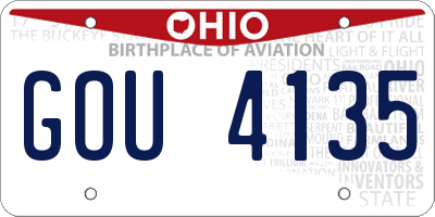 OH license plate GOU4135