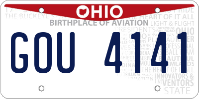 OH license plate GOU4141