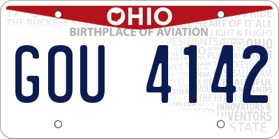 OH license plate GOU4142