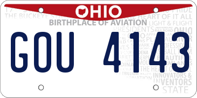 OH license plate GOU4143