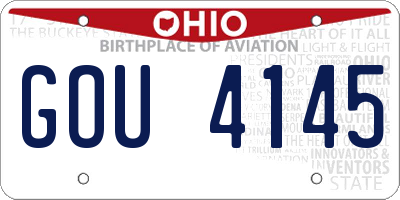 OH license plate GOU4145