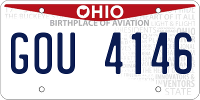OH license plate GOU4146
