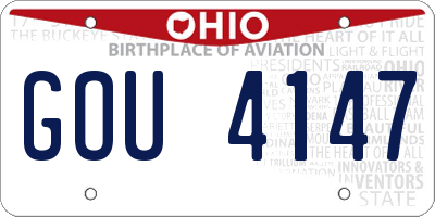 OH license plate GOU4147