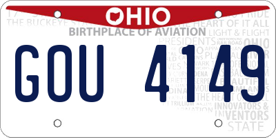 OH license plate GOU4149