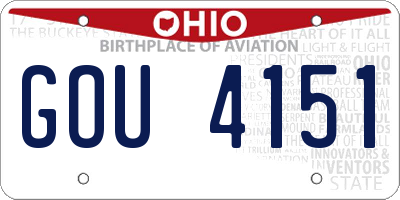 OH license plate GOU4151