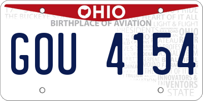 OH license plate GOU4154
