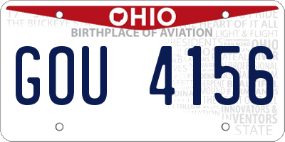 OH license plate GOU4156