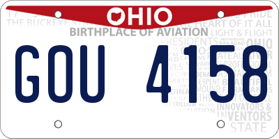 OH license plate GOU4158